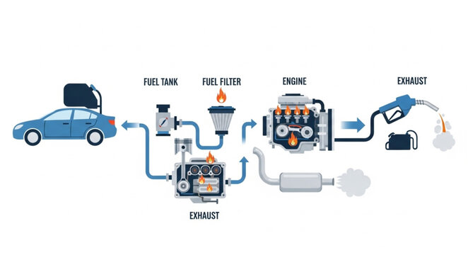 Internal Combustion Engine Diagram.