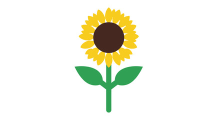 Fototapeta premium Vibrant sunflower illustration against a clean white backdrop for various uses