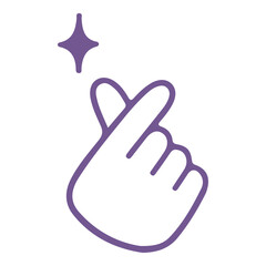 Obraz premium Korean Finger Heart Gesture Icon