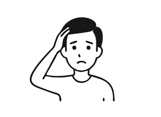 Confused Person Minimal Flat Illustration