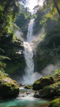 Coorg (Kodagu), Karnataka, stunning waterfalls cascading through lush tropical forest video
