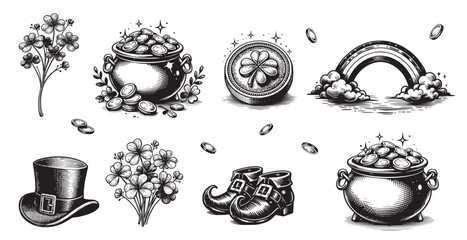  St Patrick's Leprechaun Sketch Set  © bleskk