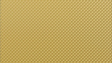 seamless 3d geometric pattern of textured golden metal. high density micro grid with inset diamond shapes for luxury architectural background and premium interior wall decor. © Jangart