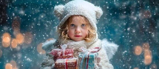 Obraz premium little angel christening, confirmation, first communion, church, peace, love, christmas,