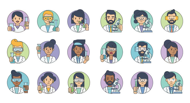 Diverse Cartoon Doctors and Medical Professionals.