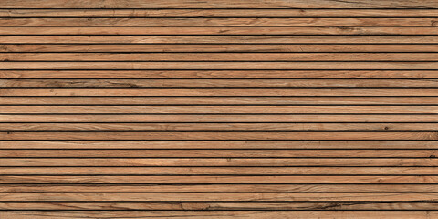 dark wood strips mahogany brown acoustic wood panel, wooden interior wall, rustic texture, wide long banner brown wood texture © KING_SCARFACE