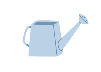 Watering can, pot. Farming and garden tool. Metal container with spout, nozzle for spraying, irrigation, hydration. Horticulture accessory. Flat vector illustration isolated on white background © Good Studio