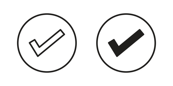 Check mark icon elements. A modern flat and line icons set