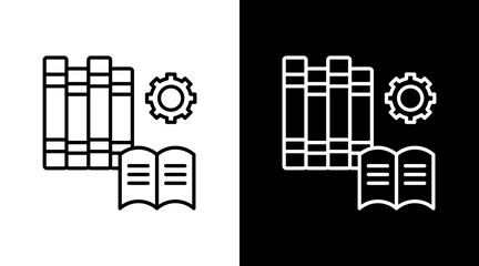 Obraz premium Education Services Outline White Icon Set Design