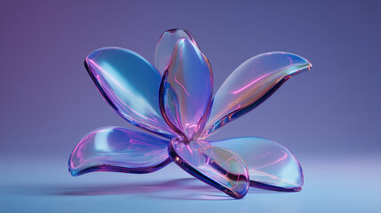 Abstract Glass Flower in Soft Light