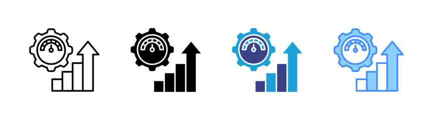 Obraz premium Performance icon set multiple style collection