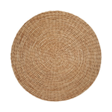 Handcrafted Round Jute Rug Transparent Background Home Decor