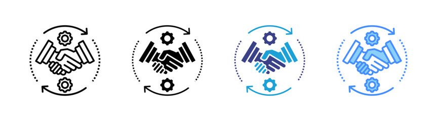 Obraz premium Collaboration icon set multiple style collection