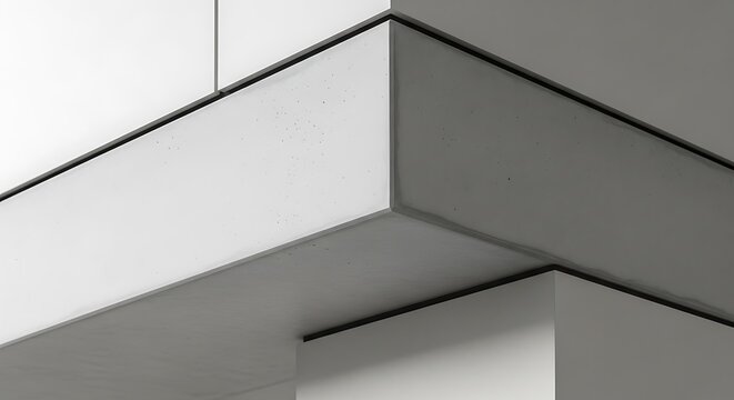 A close-up view of a modern building's exterior corner with clean lines
