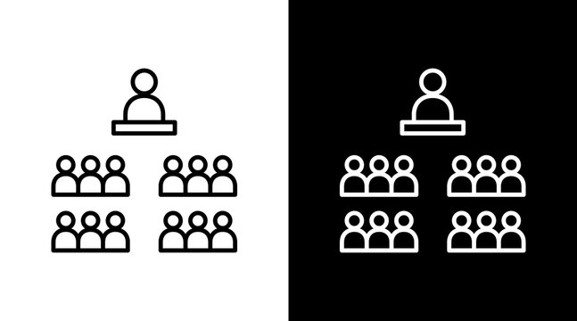 Parliament Session Outline White Icon Set Design