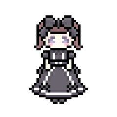 Fototapeta premium ピクセルアートなロリィタファッションの女の子⭐︎PNG