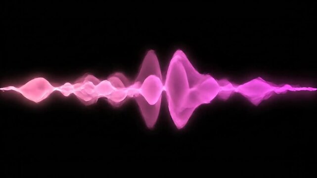 Abstract Pink Soundwave Visualization on Black Background Illustrating Audio Frequency Modulation and Resonance
