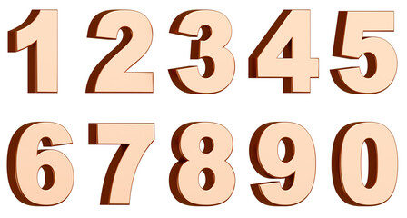 3D素材_数字_メタリック_金