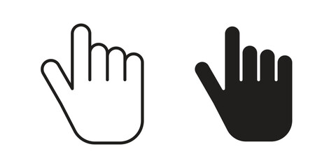 Obraz premium Hand pointer icon elements. A modern flat and line icons set