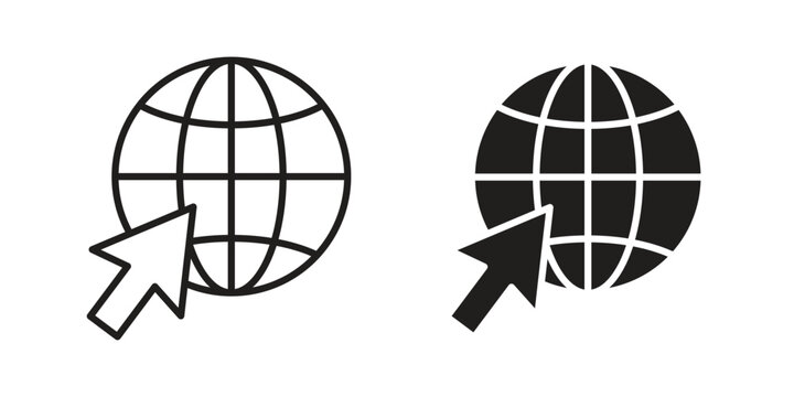 Internet icon elements. A modern flat and line icons set