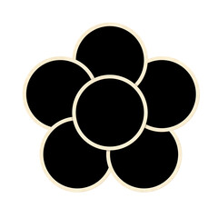 Template collage with six round retro frame photos. Moodboard pictures album grid for scrapbooking....