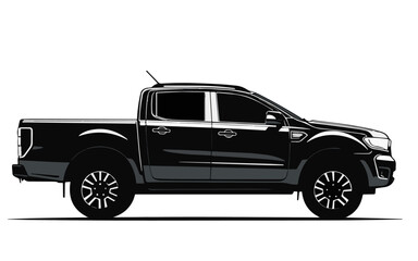Obraz premium modern black car isolated on white background , vector illustration design.