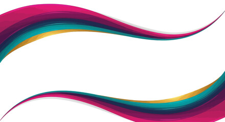 Vibrant abstract illustration of colorful wavy lines in pink, blue, green, and yellow hues on a white background, ideal for Holi festival or celebration design