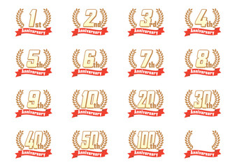 月桂樹の周年アイコンセット