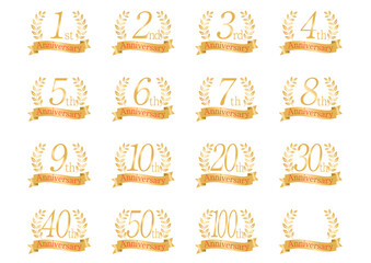 月桂樹の周年アイコンセット