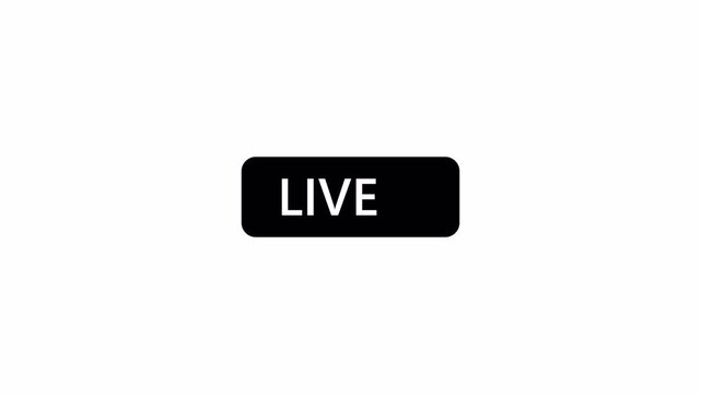 Live streaming sign icon animation, live button Animation on transparent background, live streaming and broadcast icon video in 4k.