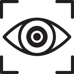 Human eye monitoring icon for visual privacy