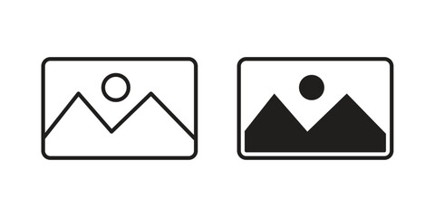Picture icon elements. A modern flat and line icons set