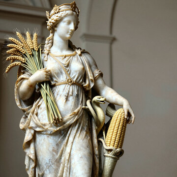 Renaissance style statue of the goddess Ceres (Dēmētēr).