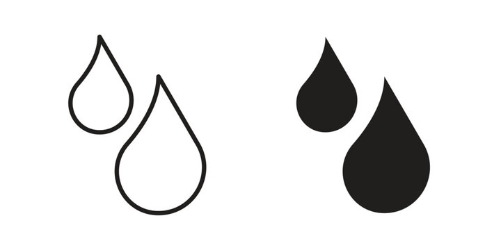 Raindrops icon elements. A modern flat and line icons set