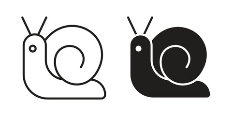 Snail icon elements. A modern flat and line icons set © Bell