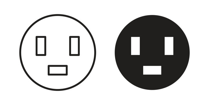 Socket icon elements. A modern flat and line icons set