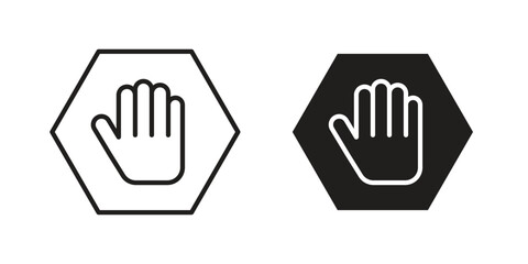 Obraz premium Stop icon elements. A modern flat and line icons set