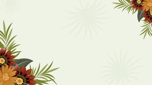 Flower corner frame appearing composition for wedding and valentine
