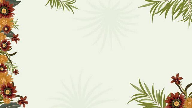Flower corner frame appearing composition for wedding and valentine