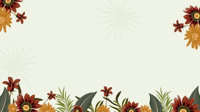 Flower corner frame appearing composition for wedding and valentine