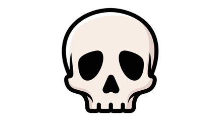 Obraz premium Stylized Skull Icon Illustration - A Simple and Modern Graphic Design Element