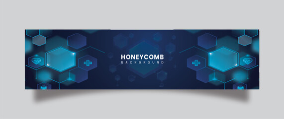 Fototapeta premium Blue abstract background LinkedIn cover social media template vector design