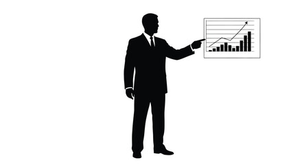 Fototapeta premium Businessman presenting a chart with a rising graph indicating business growth and success