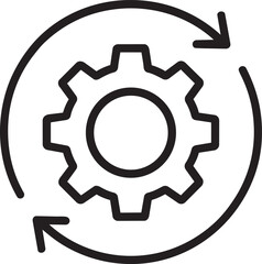 Obraz premium Circular arrows surrounding a gear icon representing system updates and continuous automated processes in technology development