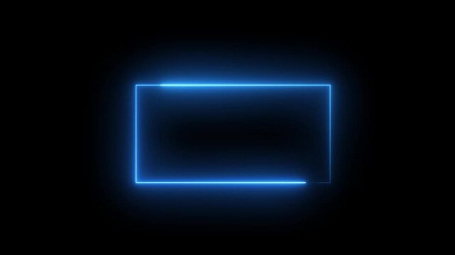 Abstract rectangle frame animation on black screen.