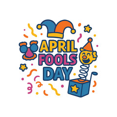 Fototapeta premium April Fools’ Day Cartoon Illustration – Festive Celebration Design