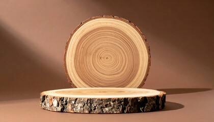 Natural Wood Slice Pedestal for Product Display.
