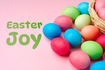 Fototapeta premium Celebrating Easter with colorful eggs and a festive atmosphere during spring