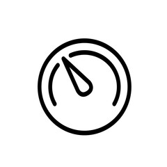 Speedometer, Gauge icon. Vector graphic, not Artificial Intelligence, logo illustration. Replaceable vector design.