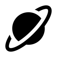 Planet with orbit Solid Icon © Yan
